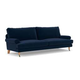 4 Seater Sofa - Deep blue - Matt Velvet - Stewart - The Cotswold Company - thumbnail 1