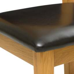 Oakland Rustic Oak Ladderback  Dining Chair - Leather Seat Pad - The Cotswold Company - thumbnail 6