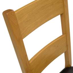 Oakland Rustic Oak Ladderback  Dining Chair - Leather Seat Pad - The Cotswold Company - thumbnail 5