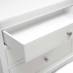 Fairford Soft White Large 3 Drawer Bedside Table - The Cotswold Company - thumbnail 5