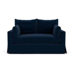 2 Seater Sofa - Deep Blue - Matt Velvet - Ashton - The Cotswold Company - thumbnail 2