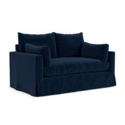 2 Seater Sofa - Deep Blue - Matt Velvet - Ashton - The Cotswold Company
