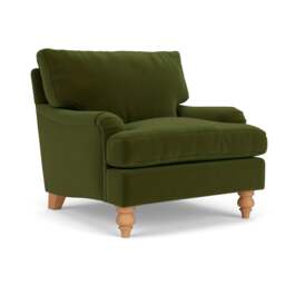 Armchair - Forest Green - Matt Velvet - Morris - The Cotswold Company