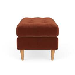 Foot Stool - Brick - Matt Velvet - Saxon Small - The Cotswold Company - thumbnail 3