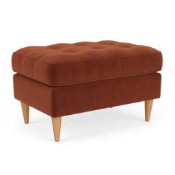 Foot Stool - Brick - Matt Velvet - Saxon Small - The Cotswold Company