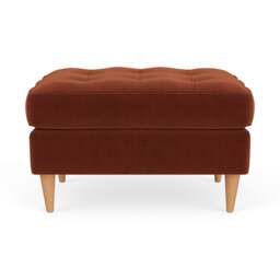 Foot Stool - Brick - Matt Velvet - Saxon Small - The Cotswold Company - thumbnail 2