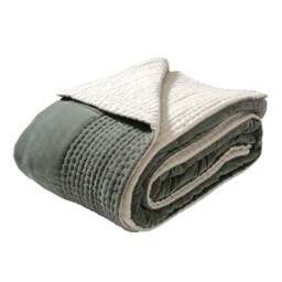 Luxury Cotton Velvet Fern Green Bedspread 250x260cm - Home Accessories - The Cotswold Company - thumbnail 2