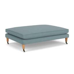 Foot Stool - Sky blue - House linen mix - Taylor - The Cotswold Company