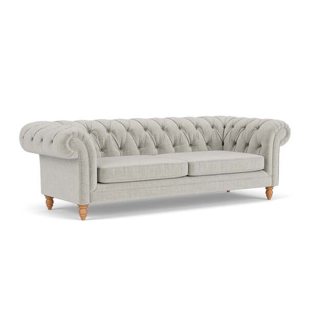 Harris Chesterfield 3 Seater - Grey Mist - Eco Chenille - The Cotswold Company - image 1