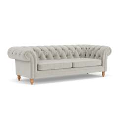 Harris Chesterfield 3 Seater - Grey Mist - Eco Chenille - The Cotswold Company - thumbnail 1