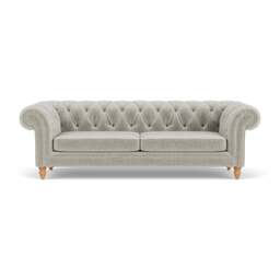 Harris Chesterfield 3 Seater - Grey Mist - Eco Chenille - The Cotswold Company - thumbnail 2