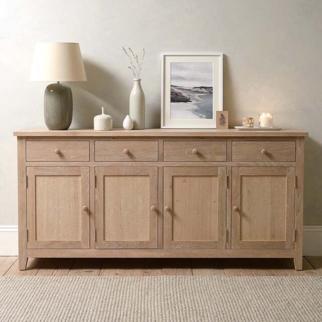 Inglesham Whitewash Oak Extra Large Sideboard - The Cotswold Company - image 1