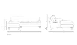 Morris Chaise Large Left Hand - Lake - Matt Velvet - The Cotswold Company - thumbnail 5