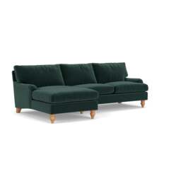Morris Chaise Large Left Hand - Lake - Matt Velvet - The Cotswold Company