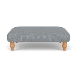 Foot Stool - Navy - Herringbone Weave - Clara - The Cotswold Company - thumbnail 2