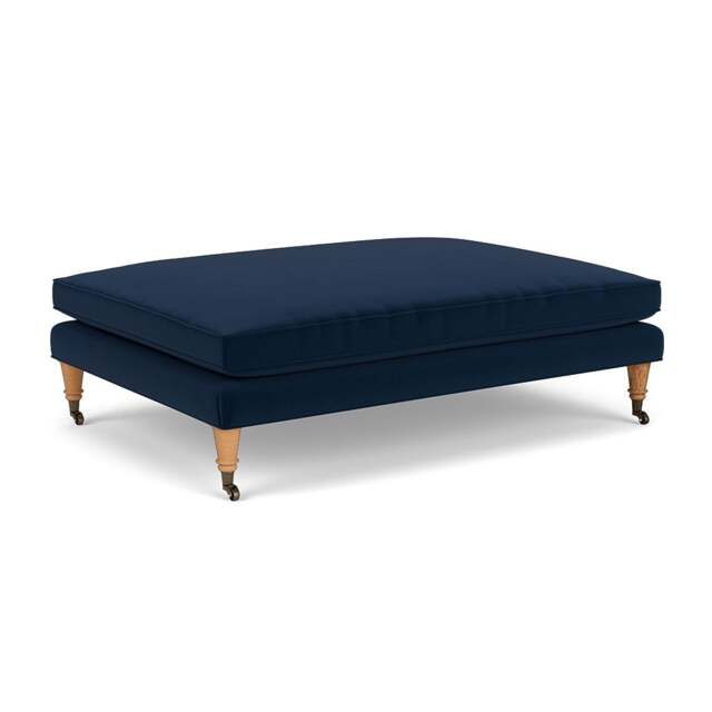 Foot Stool - Deep blue - Matt Velvet - Taylor - The Cotswold Company - image 1