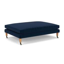Foot Stool - Deep blue - Matt Velvet - Taylor - The Cotswold Company - thumbnail 1
