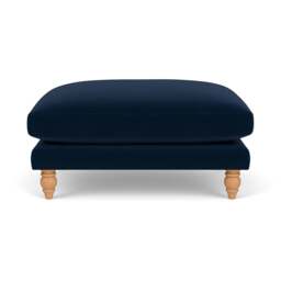 Foot Stool - Deep blue - Matt Velvet - Emily - The Cotswold Company - thumbnail 2