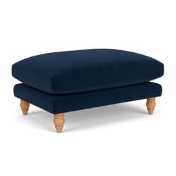 Foot Stool - Deep blue - Matt Velvet - Emily - The Cotswold Company - thumbnail 1