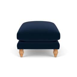 Foot Stool - Deep blue - Matt Velvet - Emily - The Cotswold Company - thumbnail 3