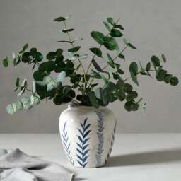 Ople Blue Floral Medium - Vase - The Cotswold Company