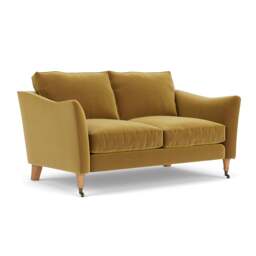 2 Seater Sofa - Mustard - Matt Velvet - Robinson - The Cotswold Company - thumbnail 1