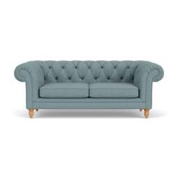 Large 2 Seater Sofa - Sky blue - House Linen Mix - Harris Chesterfield - The Cotswold Company - thumbnail 2