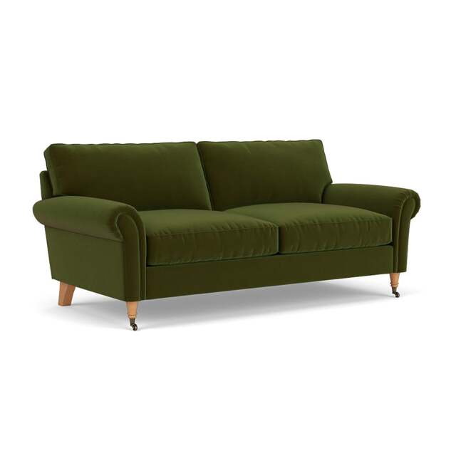 3 Seater Sofa - Forest Green - Matt Velvet - Osbourne - The Cotswold Company - image 1