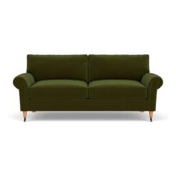 3 Seater Sofa - Forest Green - Matt Velvet - Osbourne - The Cotswold Company - thumbnail 2