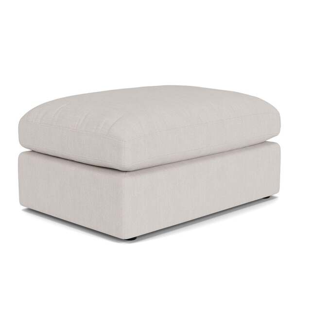 Foot Stool - Soft White - Luxury Italian Linen - Clarke Large - The Cotswold Company - image 1