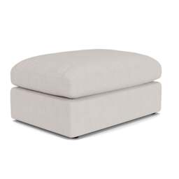 Foot Stool - Soft White - Luxury Italian Linen - Clarke Large - The Cotswold Company - thumbnail 1
