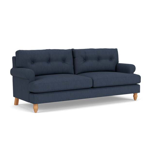 4 Seater Sofa - Indigo - Luxury Italian Linen - Talbot - The Cotswold Company - image 1
