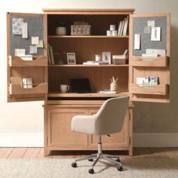 Hideaway Home Office - Inglesham Whitewash Oak - The Cotswold Company - thumbnail 1