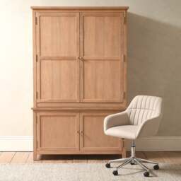 Hideaway Home Office - Inglesham Whitewash Oak - The Cotswold Company - thumbnail 3