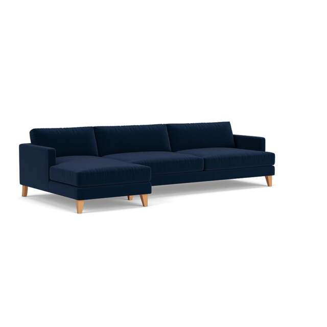 Jackson Chaise Extra Large Left Hand - Deep blue - Matt Velvet - The Cotswold Company - image 1