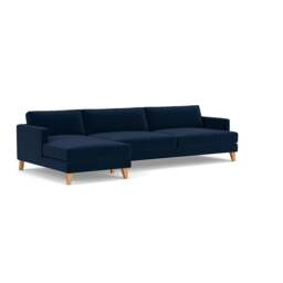 Jackson Chaise Extra Large Left Hand - Deep blue - Matt Velvet - The Cotswold Company - thumbnail 1
