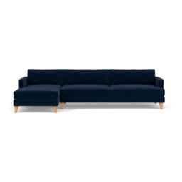 Jackson Chaise Extra Large Left Hand - Deep blue - Matt Velvet - The Cotswold Company - thumbnail 2