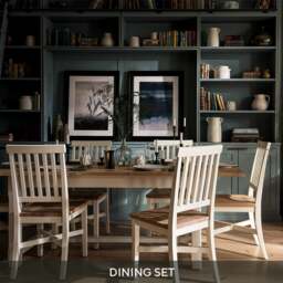 6-10 Seater Dining Table and 6 Dining Chairs - Chester Classic Cream - The Cotswold Company - thumbnail 1