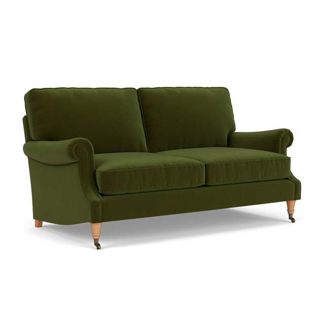 3 Seater Sofa - Forest Green - Matt Velvet - Taylor High Back - The Cotswold Company - image 1
