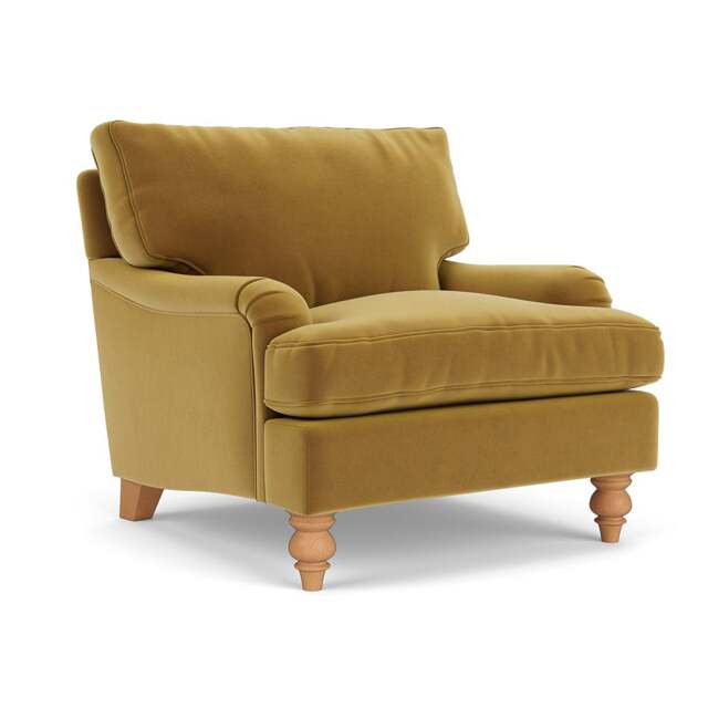 Morris Armchair - Mustard - Matt Velvet - The Cotswold Company - image 1