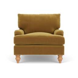 Morris Armchair - Mustard - Matt Velvet - The Cotswold Company - thumbnail 2