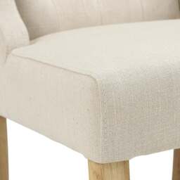 Foxglove Winged Button Dining Chair Stone Linen - The Cotswold Company - thumbnail 6
