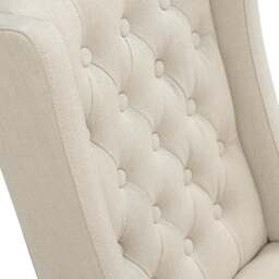 Foxglove Winged Button Dining Chair Stone Linen - The Cotswold Company - thumbnail 5