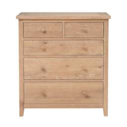 Inglesham Whitewash Oak 5 Drawer Chest - The Cotswold Company - thumbnail 4