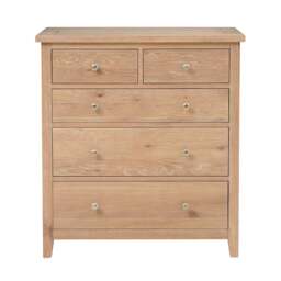 Inglesham Whitewash Oak 5 Drawer Chest - The Cotswold Company - thumbnail 3
