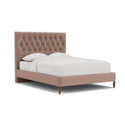 Calvert King Size Classic Bedstead - Dusky Rose - Eco Chenille - The Cotswold Company