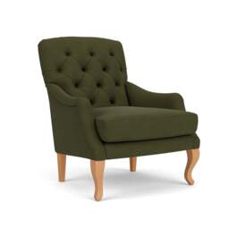 Olivia Armchair - Forest Green - House Linen Mix - The Cotswold Company