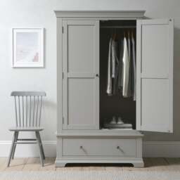 Chantilly Pebble Grey Double Wardrobe - The Cotswold Company
