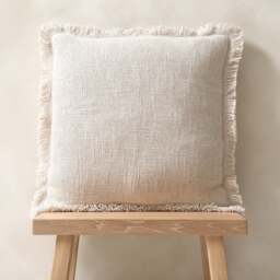 Kemble Fringed Cushion - Oatmeal - Home Accessories - The Cotswold Company - thumbnail 2