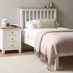 Chester Pure White Chester Pure White Single Bed, Mattress and Bedside Table Childrens Bedroom Set - The Cotswold Company - thumbnail 3